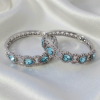0258 Kolczyki srebrne pozłacane białym złotem wiszące koła 3,5cm Austrian Crystal